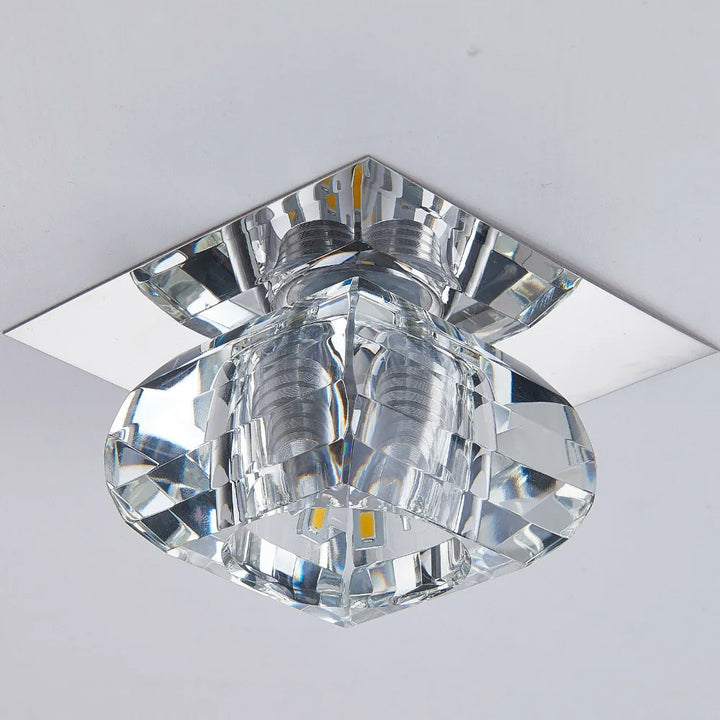 Modern LED Crystal Ceiling Light – Mini Circular Pendant Lamp for Living Room, Kitchen, Aisle, and Corridor (AC85-265V, 6000K White & 3200K Warm White) | Kalsten
