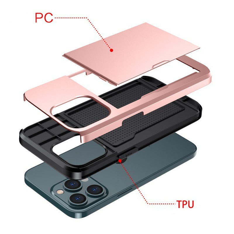 Kalsten | Business Armor Slide Wallet iPhone Case