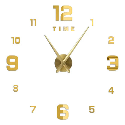 Large DIY 3D Mirror Acrylic Wall Clock for Kitchen, Dining Room, Living Room | Skanto