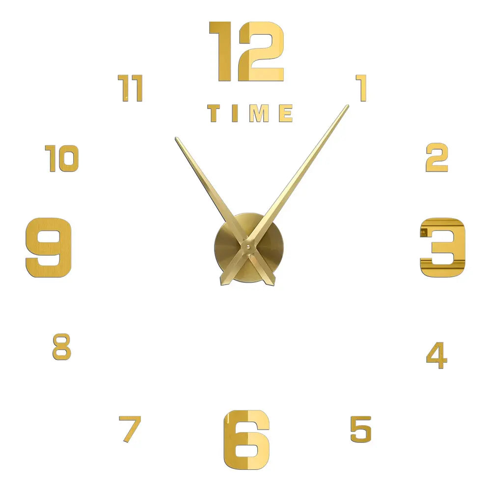 Large Wall Clock DIY 3D Self-adhesive Mirror Acrylic Wall Clock for Kitchen Dining Room Living Room Creative Home Decor | Karnz