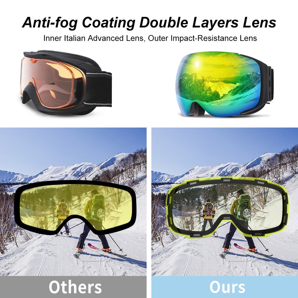 Magnetic UV Protection Anti-Fog Ski Goggles | Kalsten