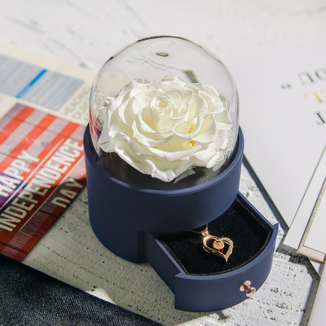 Kalsten | Natural Eternal Rose Necklace Jewelry Box