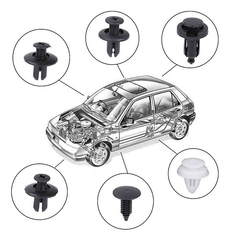 100pcs Auto Fastener Pin Rivet Bumper Car Clip Kit | Kalsten