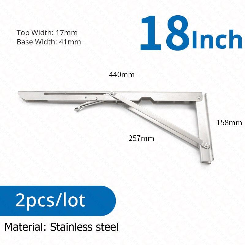 Foldable Stainless Steel Shelf Hooks – 2-Pack, Heavy Duty