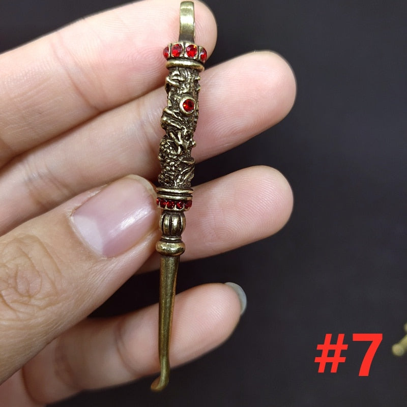 Retro Radiance Brass Mini Tool Vintage Keychain | Kalsten