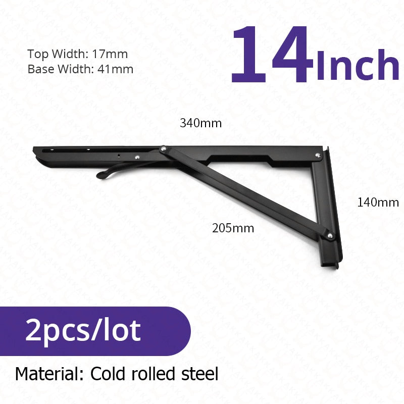 Foldable Stainless Steel Shelf Hooks – 2-Pack, Heavy Duty