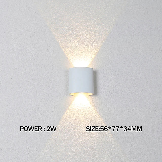 LED Wall Lamp Outdoor Waterproof Up And Down Luminous Lighting Garden Decoration AC85-265V Wall Lights for Bedroom Living Room | Kalsten