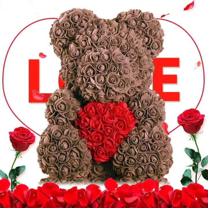 Kalsten | Rose Teddy Bear with Handmade Foam Roses – 40cm