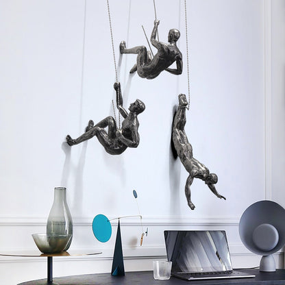 BowLift | Wall sculpture ClimbArtis | Symbol of strength & growth | Handcrafted from resin & iron wire