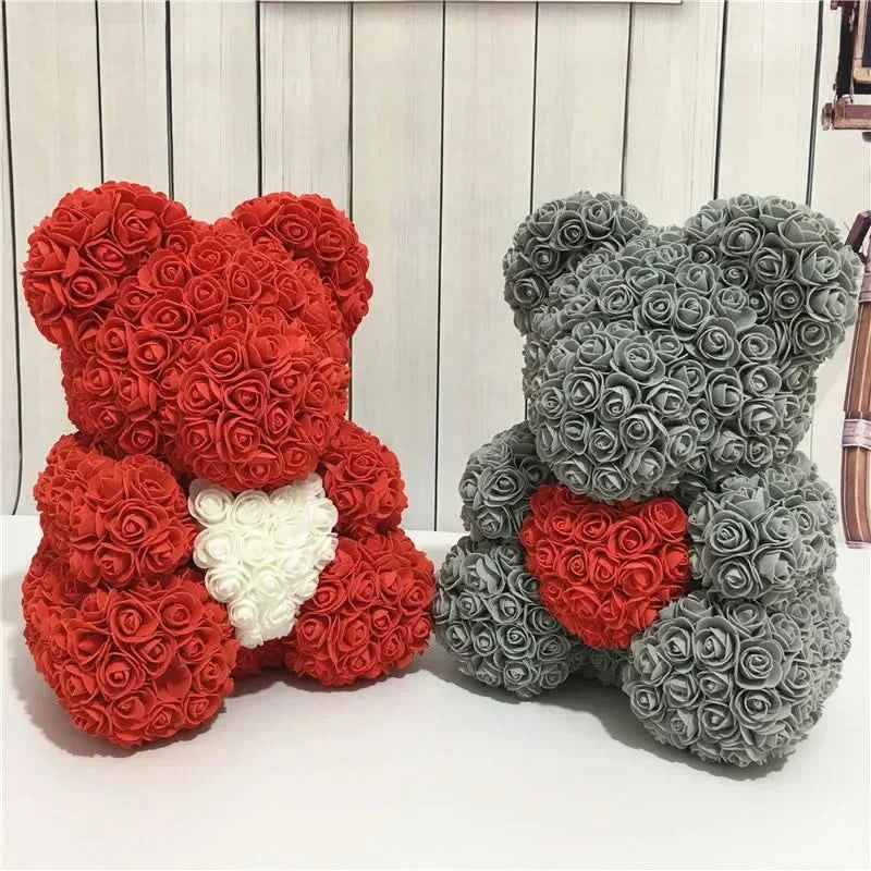 Kalsten | Rose Teddy Bear with Handmade Foam Roses – 40cm