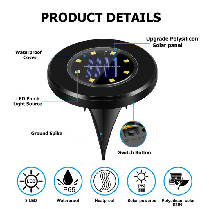 LED Solar Garden Lights Deluxe (Black edition) - Create a delightful atmosphere in your garden! Kalsten