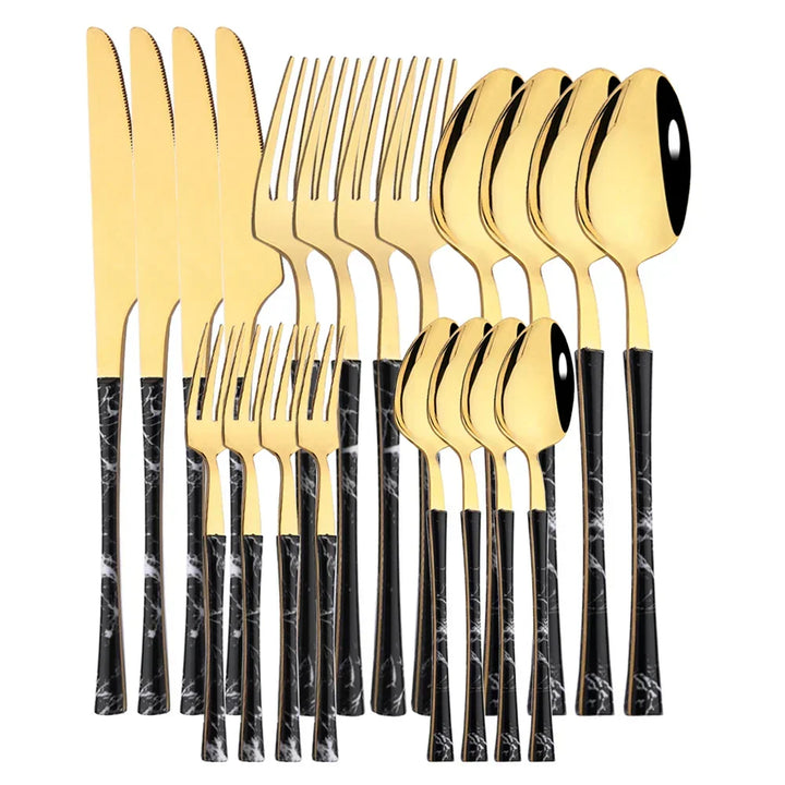 Rustic Dining Stainless Steel Cutlery with Wooden Handles