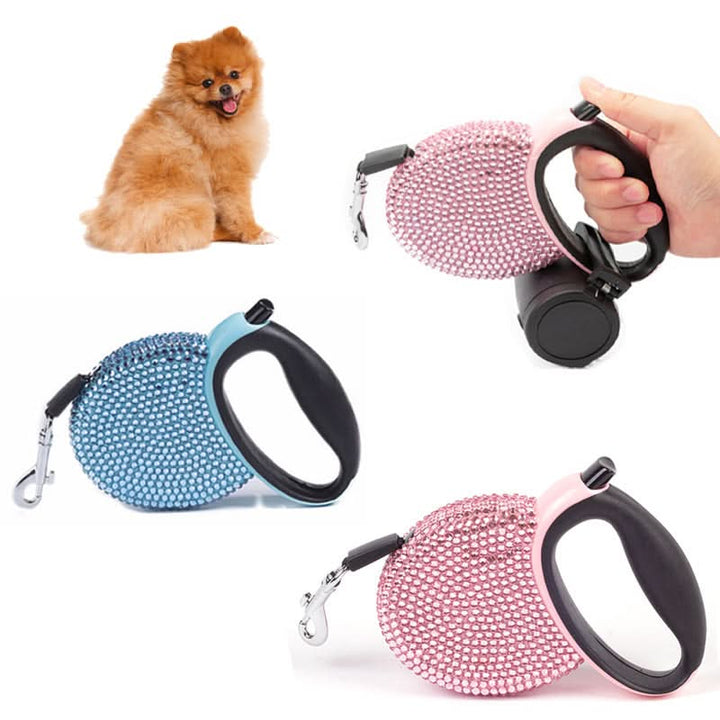 Kalsten | Luxury Retractable Leash with Rhinestones for Small Dogs & Cats