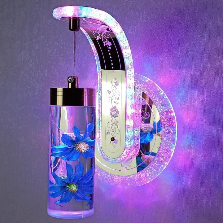 Elegant Crystal Flower Dimming Wall Lamp | Kalsten