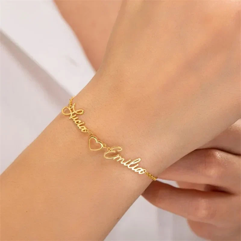 Kalsten | Dual Name Heart Bracelet