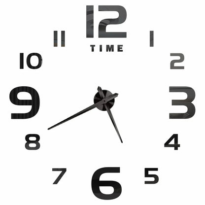 Large DIY 3D Mirror Acrylic Wall Clock for Kitchen, Dining Room, Living Room | Skanto