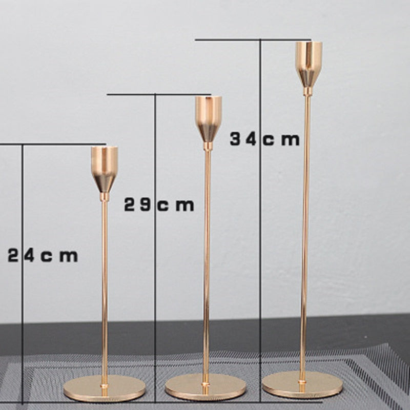 3-Piece Metal Candlestick Set