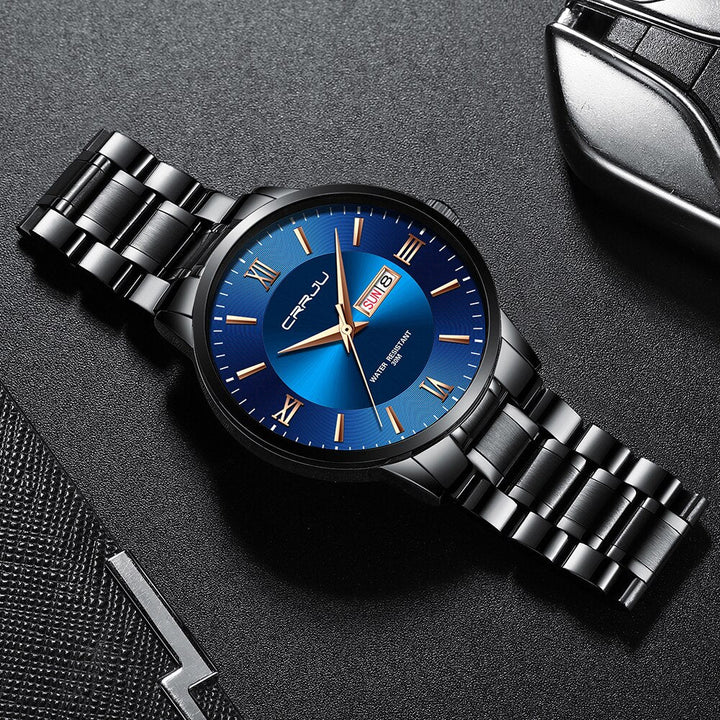 Kalsten | Men's Luxury Waterproof Sports Watch – Stainless Steel Quartz Chronograph