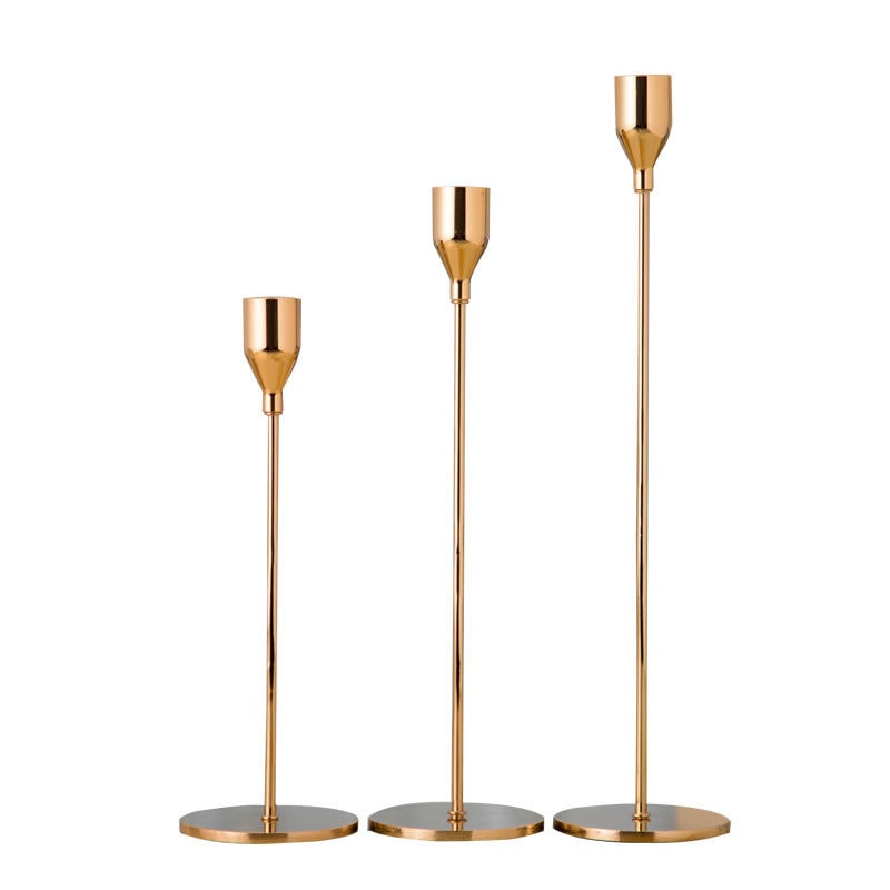 3-Piece Metal Candlestick Set