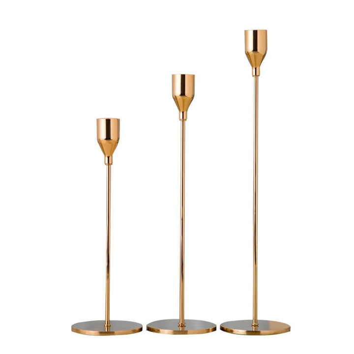 3-Piece Metal Candlestick Set