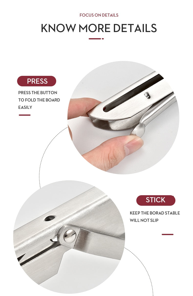 Foldable Stainless Steel Shelf Hooks – 2-Pack, Heavy Duty