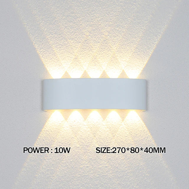 LED Wall Lamp Outdoor Waterproof Up And Down Luminous Lighting Garden Decoration AC85-265V Wall Lights for Bedroom Living Room | Kalsten