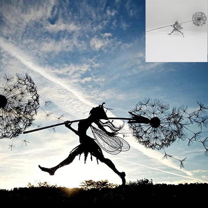 Kalsten | Fairies and Dandelions Dancing Together Sculpture for Outdoor Garden