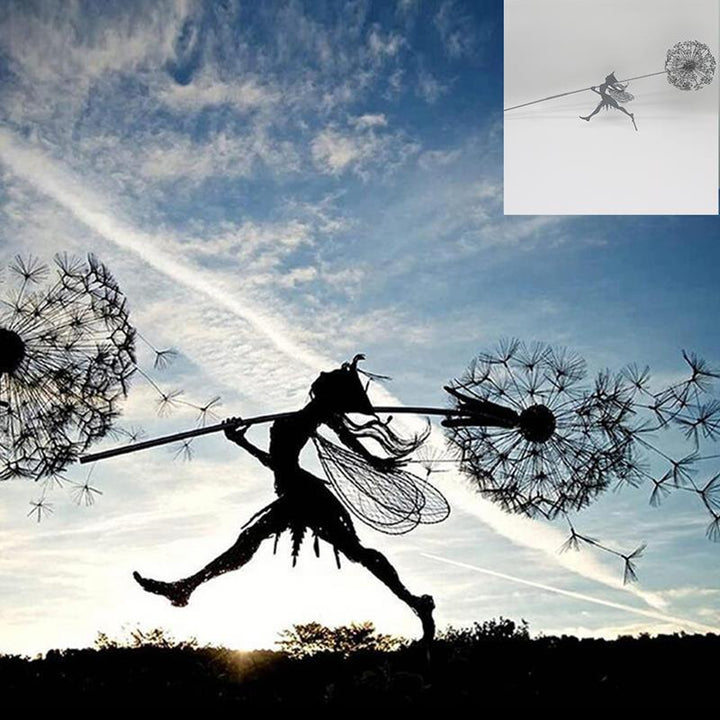 Kalsten | Fairies and Dandelions Dancing Together Sculpture for Outdoor Garden