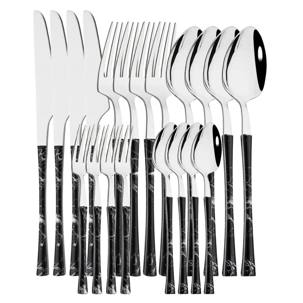 Rustic Dining Stainless Steel Cutlery with Wooden Handles