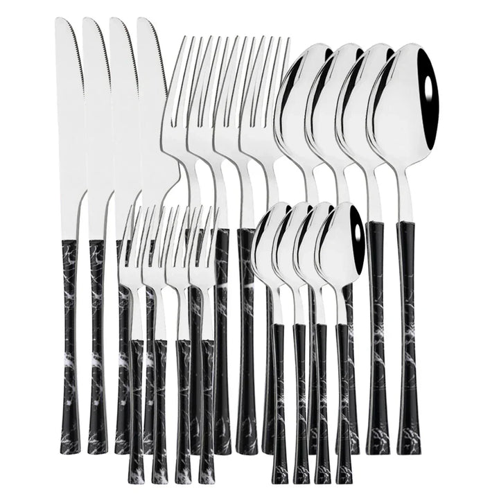 Rustic Dining Stainless Steel Cutlery with Wooden Handles