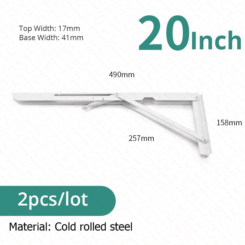 Foldable Stainless Steel Shelf Hooks – 2-Pack, Heavy Duty