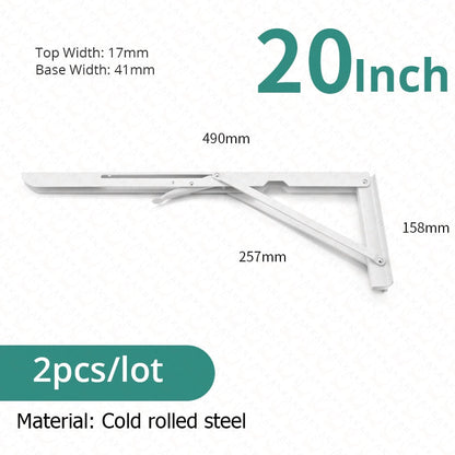 2-piece set of foldable shelf brackets, sturdy, made of stainless steel for tables, RVs, and space-saving