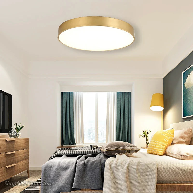 Modern Gold Acrylic Ceiling Light - Ultra-thin Surface LED Ceiling Lamp for Living Room, Nordic Bedroom Indoor Light Fixtures | Kalsten