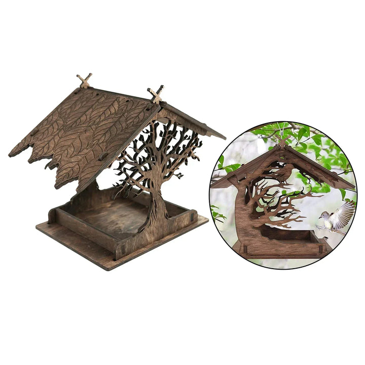 Kalsten | Rustic Treehouse Wooden Bird Feeder