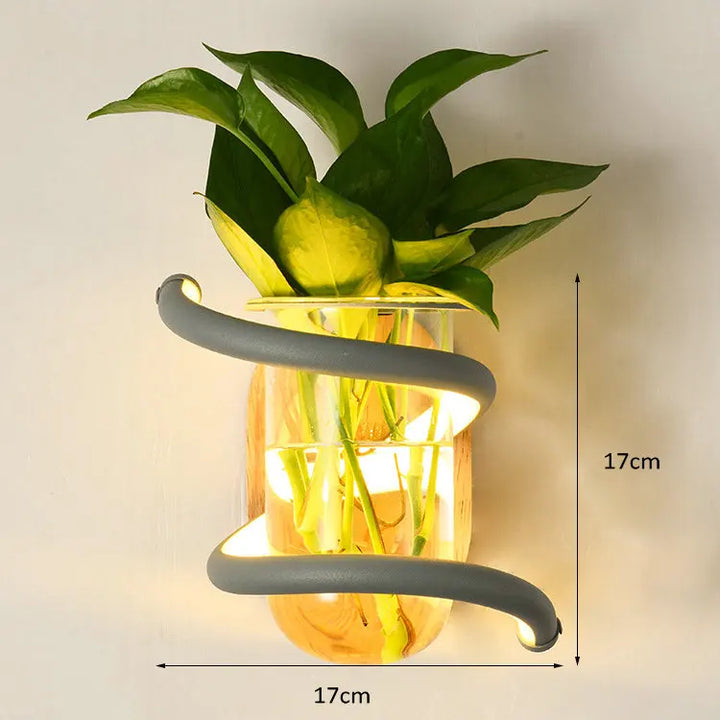 Nordic Unique Wooden Outdoor Wall Vase Lamp | Kalsten