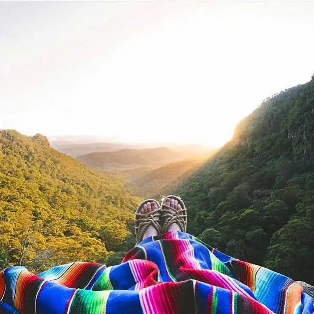 Boho-colored Mexican Serape blanket