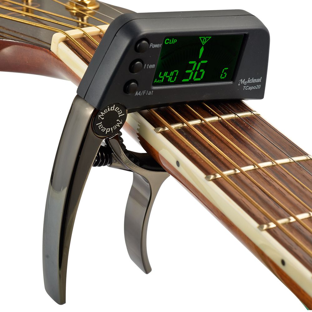 Capo & Tuner "TuneGrip" – 2-in-1 Guitar accessory with LCD screen | Kalsten