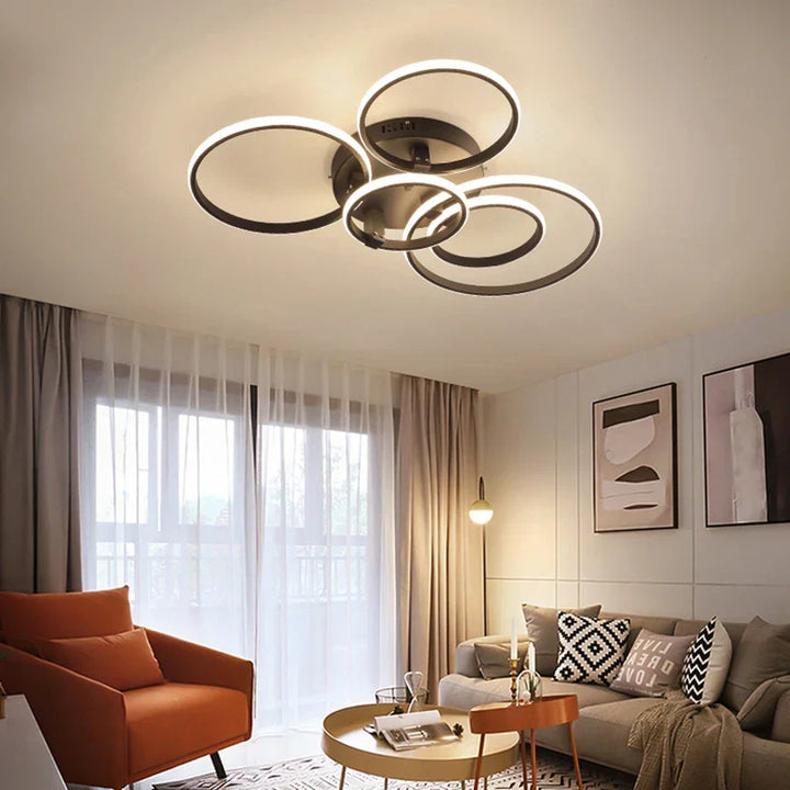 Modern LED Ceiling Light – Dimmable RC & APP Control, Circular Ring Design for Living Room, Bedroom, Kitchen & Dining Room | Kalsten