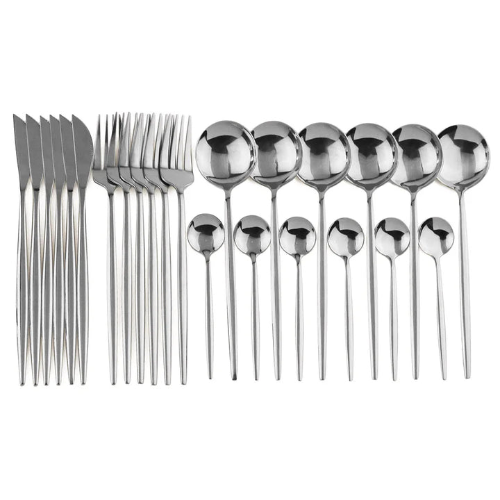 Luxury Black-Gold Stainless Steel Cutlery Set - for Elegant Meals Kalsten