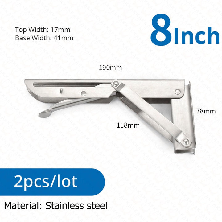 Foldable Stainless Steel Shelf Hooks – 2-Pack, Heavy Duty