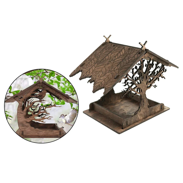 Kalsten | Rustic Treehouse Wooden Bird Feeder