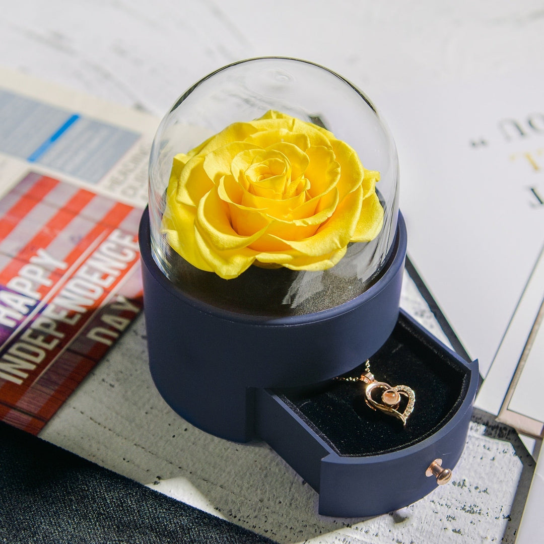 Kalsten | Natural Eternal Rose Necklace Jewelry Box