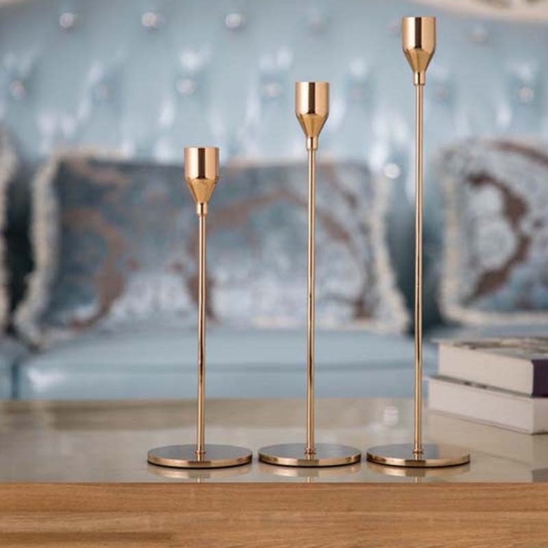 3-Piece Metal Candlestick Set