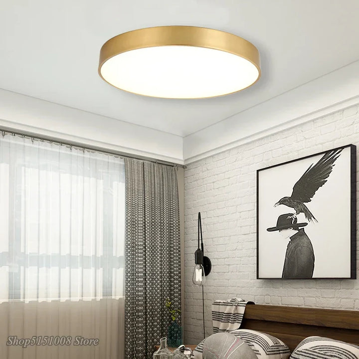 Modern Gold Acrylic Ceiling Light - Ultra-thin Surface LED Ceiling Lamp for Living Room, Nordic Bedroom Indoor Light Fixtures | Kalsten