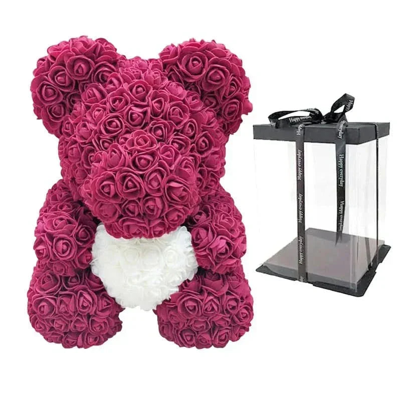 Kalsten | Rose Teddy Bear with Handmade Foam Roses – 40cm