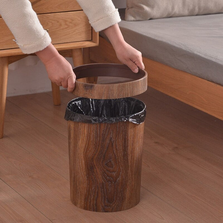 Kalsten | Elegant Retro Wood Grain Trash Can