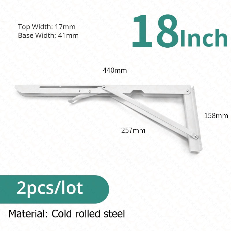 Foldable Stainless Steel Shelf Hooks – 2-Pack, Heavy Duty