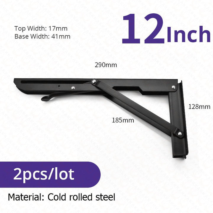 Foldable Stainless Steel Shelf Hooks – 2-Pack, Heavy Duty