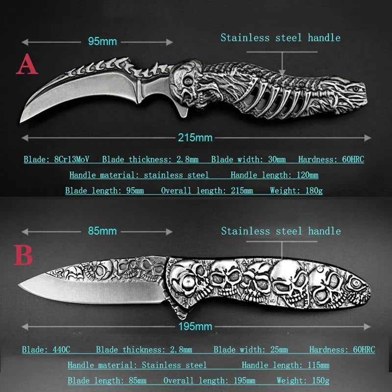 Tactical Nigh Skull Foldable Pocket Knife | Kalsten