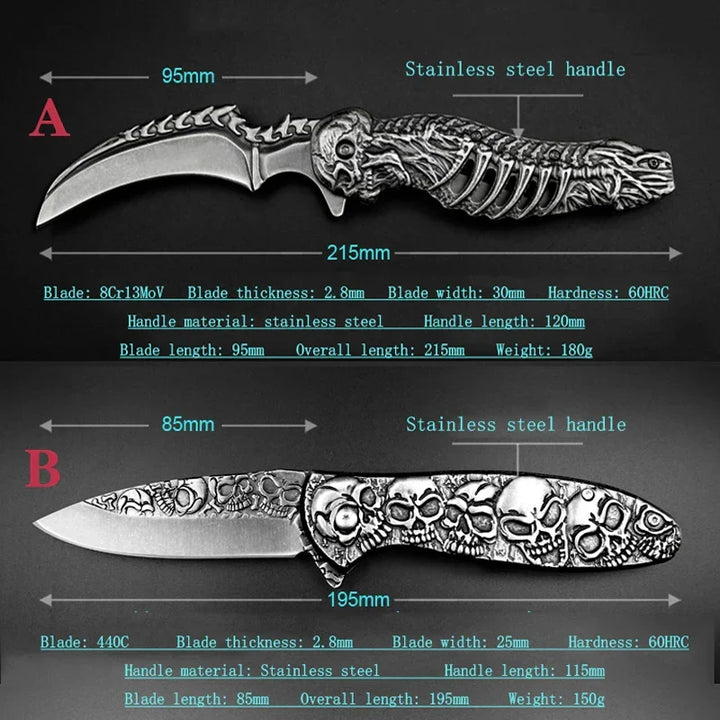 Tactical Nigh Skull Foldable Pocket Knife | Kalsten